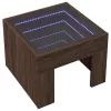 Barna tölgy végtelen hatású LED-es dohányzóasztal 40x40x30 cm