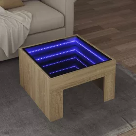   Sonoma tölgy végtelen hatású LED-es dohányzóasztal 50x50x30 cm