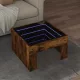Füstös tölgy végtelen hatású LED-es dohányzóasztal 50x50x30 cm
