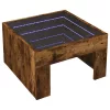 Füstös tölgy végtelen hatású LED-es dohányzóasztal 50x50x30 cm