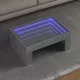 Betonszürke végtelen hatású LED-es dohányzóasztal 70x50x30 cm