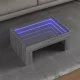 Szürke sonoma végtelen hatású LED-es dohányzóasztal 70x50x30 cm