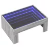 Szürke sonoma végtelen hatású LED-es dohányzóasztal 70x50x30 cm