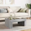Szürke sonoma végtelen hatású LED-es dohányzóasztal 70x50x30 cm