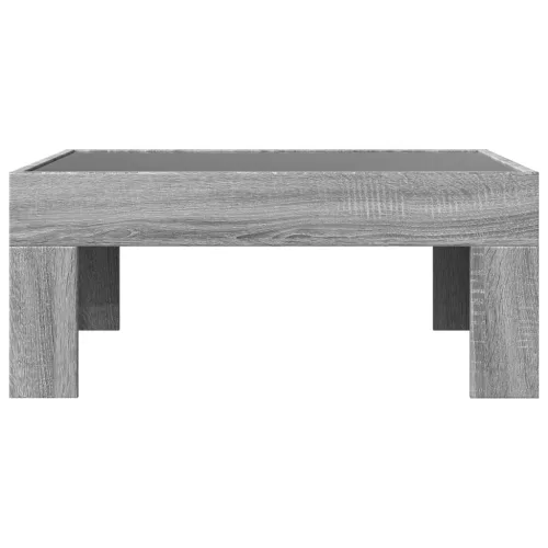 Szürke sonoma végtelen hatású LED-es dohányzóasztal 70x50x30 cm