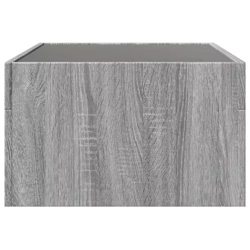Szürke sonoma végtelen hatású LED-es dohányzóasztal 70x50x30 cm