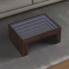 Barna tölgy végtelen hatású LED-es dohányzóasztal 70x50x30 cm