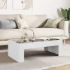 Fehér végtelen hatású LED-es dohányzóasztal 90 x 50 x 30 cm