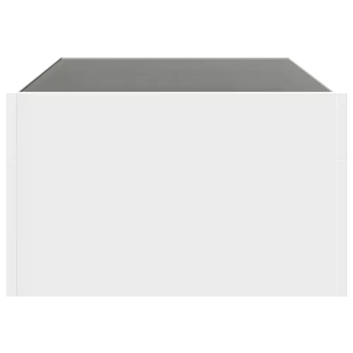 Fehér végtelen hatású LED-es dohányzóasztal 90 x 50 x 30 cm