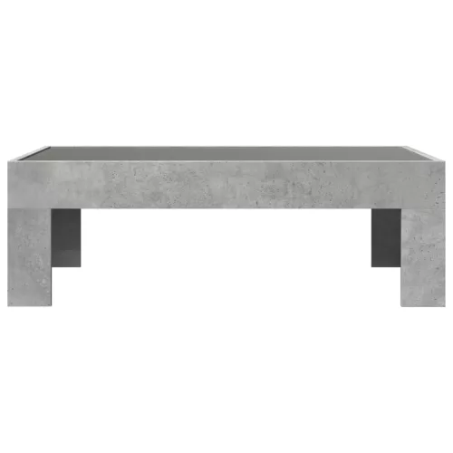 Betonszürke végtelen hatású LED-es dohányzóasztal 90x50x30 cm
