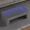 Szürke sonoma végtelen hatású LED-es dohányzóasztal 90x50x30 cm