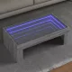 Szürke sonoma végtelen hatású LED-es dohányzóasztal 90x50x30 cm