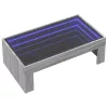 Szürke sonoma végtelen hatású LED-es dohányzóasztal 90x50x30 cm