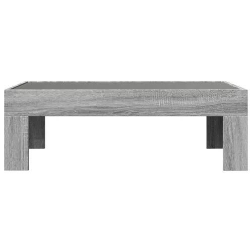 Szürke sonoma végtelen hatású LED-es dohányzóasztal 90x50x30 cm