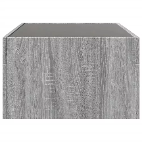 Szürke sonoma végtelen hatású LED-es dohányzóasztal 90x50x30 cm