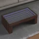 Barna tölgy végtelen hatású LED-es dohányzóasztal 90x50x30 cm