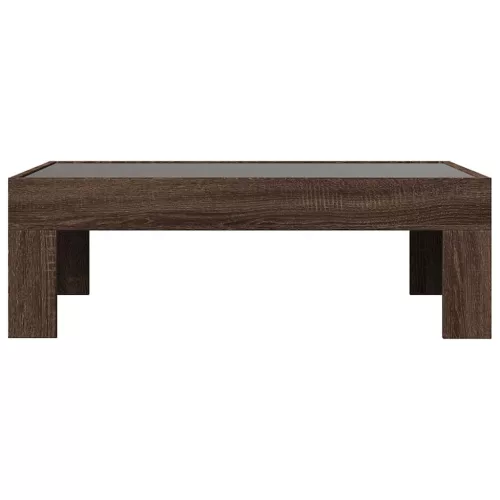 Barna tölgy végtelen hatású LED-es dohányzóasztal 90x50x30 cm