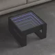 Fekete végtelen hatású LED-es dohányzóasztal 50 x 53 x 30 cm