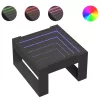 Fekete végtelen hatású LED-es dohányzóasztal 50 x 53 x 30 cm