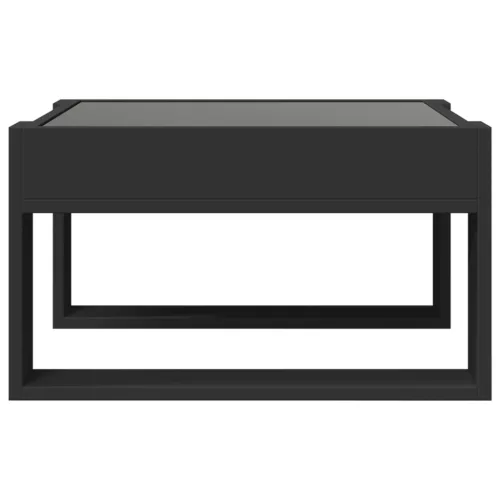Fekete végtelen hatású LED-es dohányzóasztal 50 x 53 x 30 cm