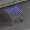 Betonszürke végtelen hatású LED-es dohányzóasztal 50x53x30 cm