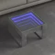 Betonszürke végtelen hatású LED-es dohányzóasztal 50x53x30 cm
