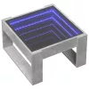 Betonszürke végtelen hatású LED-es dohányzóasztal 50x53x30 cm