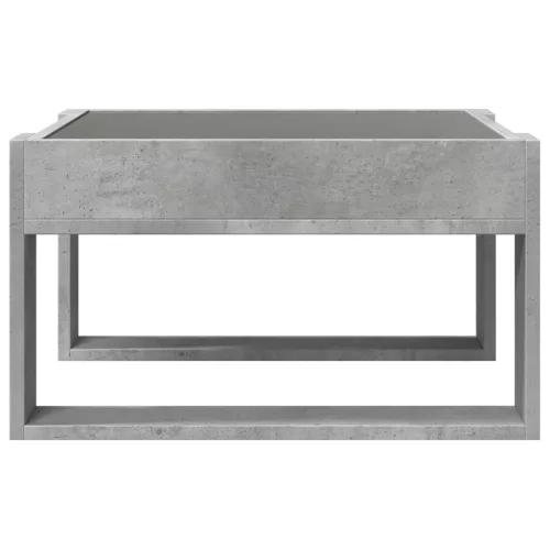 Betonszürke végtelen hatású LED-es dohányzóasztal 50x53x30 cm