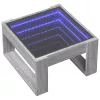 Szürke sonoma végtelen hatású LED-es dohányzóasztal 50x53x30 cm