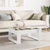 Fehér végtelen hatású LED-es dohányzóasztal 70 x 53 x 30 cm