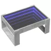 Betonszürke végtelen hatású LED-es dohányzóasztal 70x53x30 cm