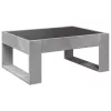 Betonszürke végtelen hatású LED-es dohányzóasztal 70x53x30 cm
