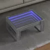 Szürke sonoma végtelen hatású LED-es dohányzóasztal 70x53x30 cm