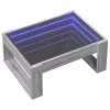 Szürke sonoma végtelen hatású LED-es dohányzóasztal 70x53x30 cm
