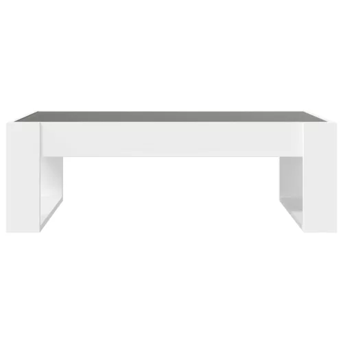 Fehér végtelen hatású LED-es dohányzóasztal 90 x 53 x 30 cm