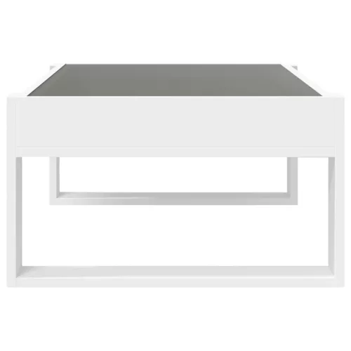 Fehér végtelen hatású LED-es dohányzóasztal 90 x 53 x 30 cm