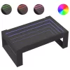Fekete végtelen hatású LED-es dohányzóasztal 90 x 53 x 30 cm