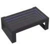 Fekete végtelen hatású LED-es dohányzóasztal 90 x 53 x 30 cm