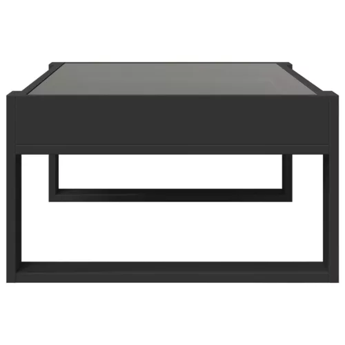 Fekete végtelen hatású LED-es dohányzóasztal 90 x 53 x 30 cm