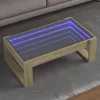 Sonoma tölgy végtelen hatású LED-es dohányzóasztal 90x53x30 cm