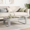 Betonszürke végtelen hatású LED-es dohányzóasztal 90x53x30 cm