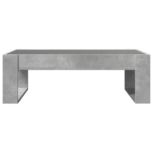 Betonszürke végtelen hatású LED-es dohányzóasztal 90x53x30 cm
