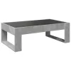 Betonszürke végtelen hatású LED-es dohányzóasztal 90x53x30 cm