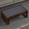 Füstös tölgy végtelen hatású LED-es dohányzóasztal 90x53x30 cm
