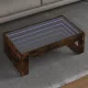 Füstös tölgy végtelen hatású LED-es dohányzóasztal 90x53x30 cm