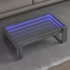 Szürke sonoma végtelen hatású LED-es dohányzóasztal 90x53x30 cm
