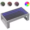 Szürke sonoma végtelen hatású LED-es dohányzóasztal 90x53x30 cm