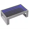 Szürke sonoma végtelen hatású LED-es dohányzóasztal 90x53x30 cm