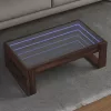 Barna tölgy végtelen hatású LED-es dohányzóasztal 90x53x30 cm