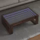 Barna tölgy végtelen hatású LED-es dohányzóasztal 90x53x30 cm